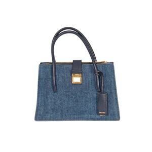 MIU MIU Blue Denim Small Tote Handbag